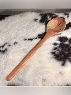 Handmade • hand carved large wooden serving spoon
